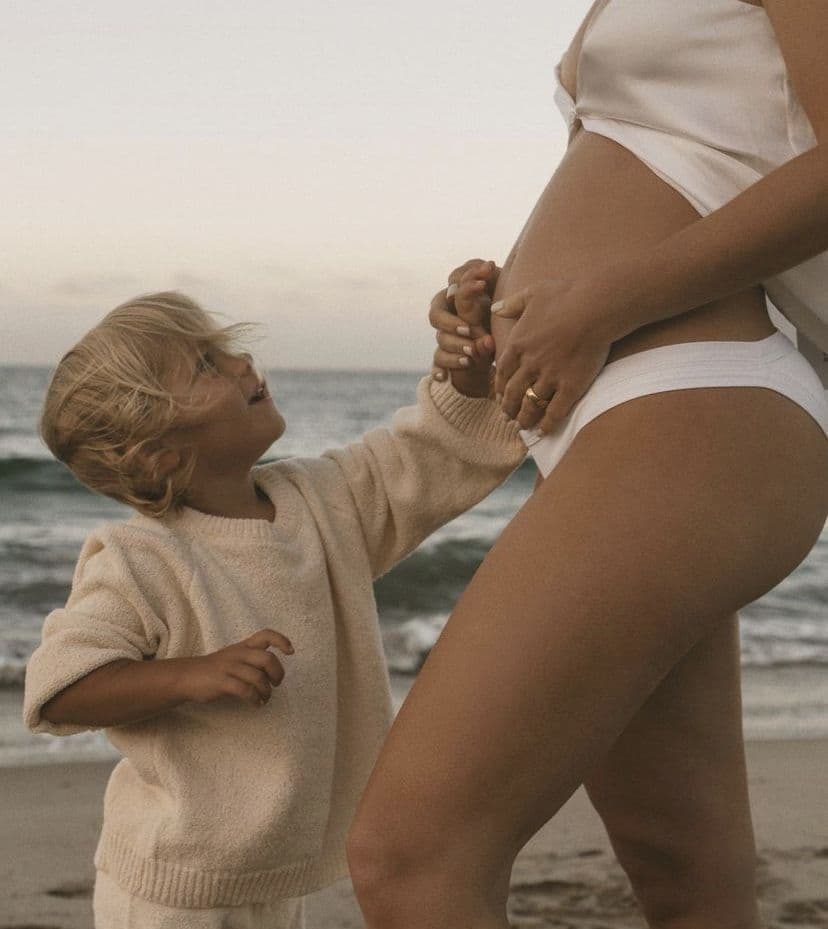 Happy parent with toddler